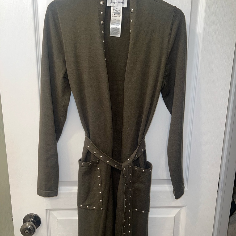 Joseph Ribkoff Olive Green Studded Cardigan